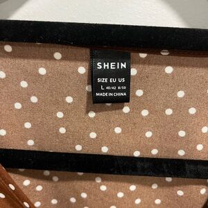 SHEIN Brown Polka Dot Top